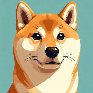 Flat semi-realistic vector image of a dog