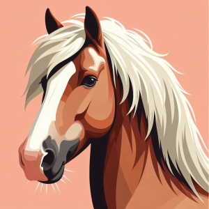 Flat semi-realistic vector image of a horse