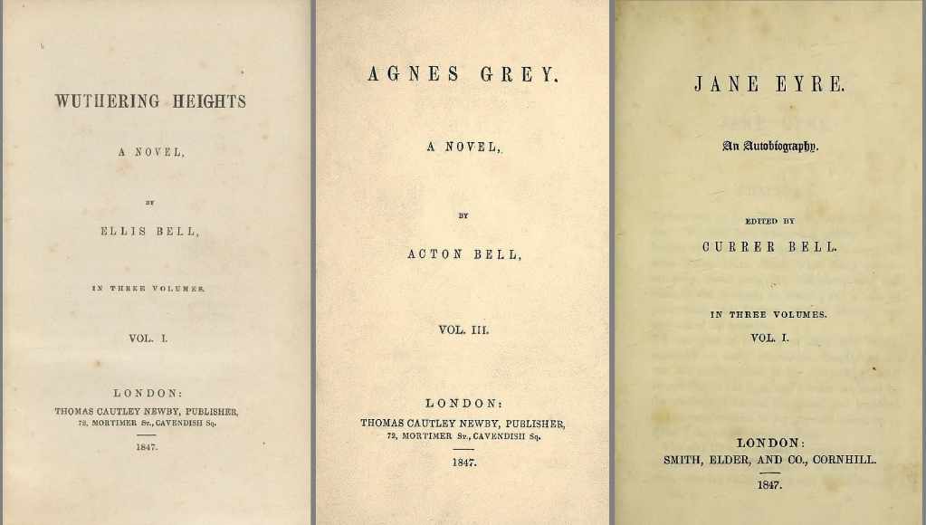ブロンテ姉妹によって書かれた3冊の小説の表紙