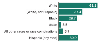 2023年の人種別SNAP受給者数のグラフ